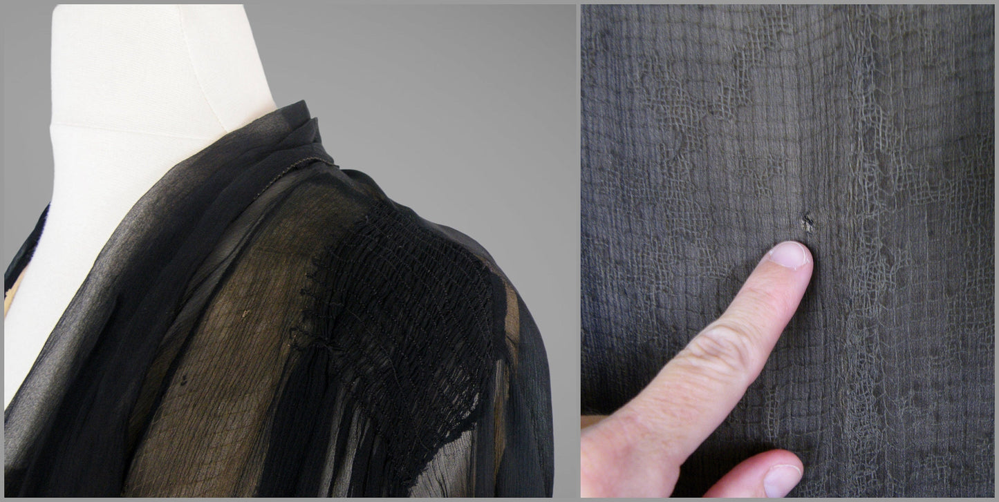 Vintage 1920s Beaded Net & Silk Dress, Art Deco Evening Gown, S/M - Medium