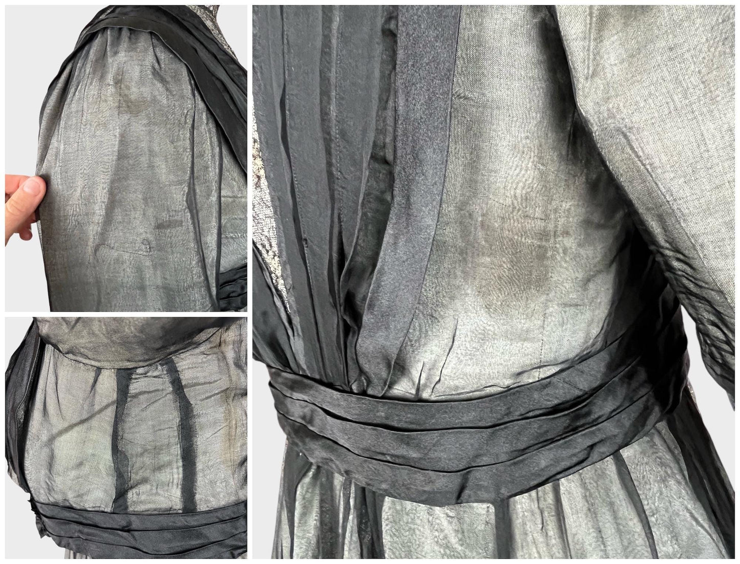 Antique 1900s–1910s Edwardian Embroidered “Spider” Costume Dress, Mrs. Lambert Costumier, M/L–L