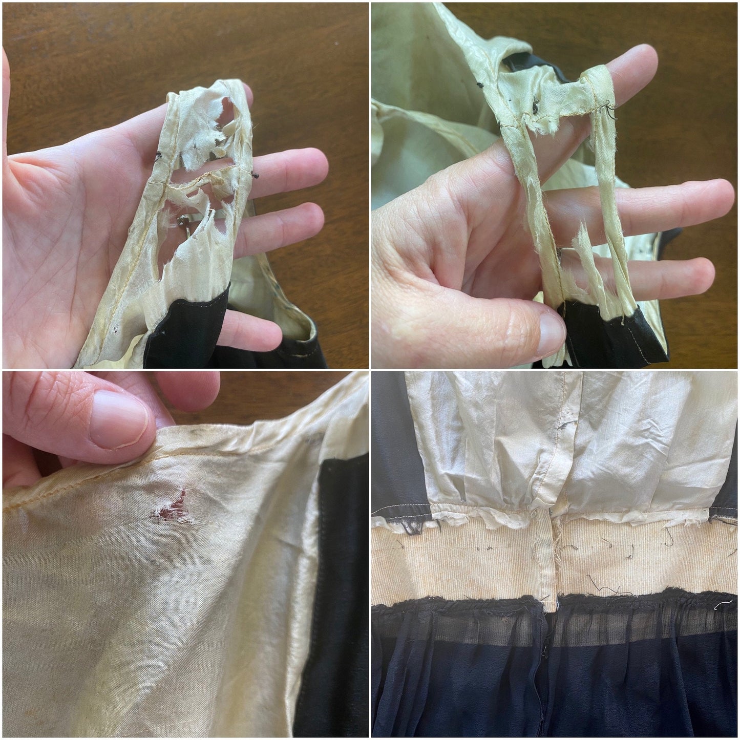 Antique Late 1910s–1920s Velvet Embroidered Flapper Dress with Sheer Sleeves, S–M