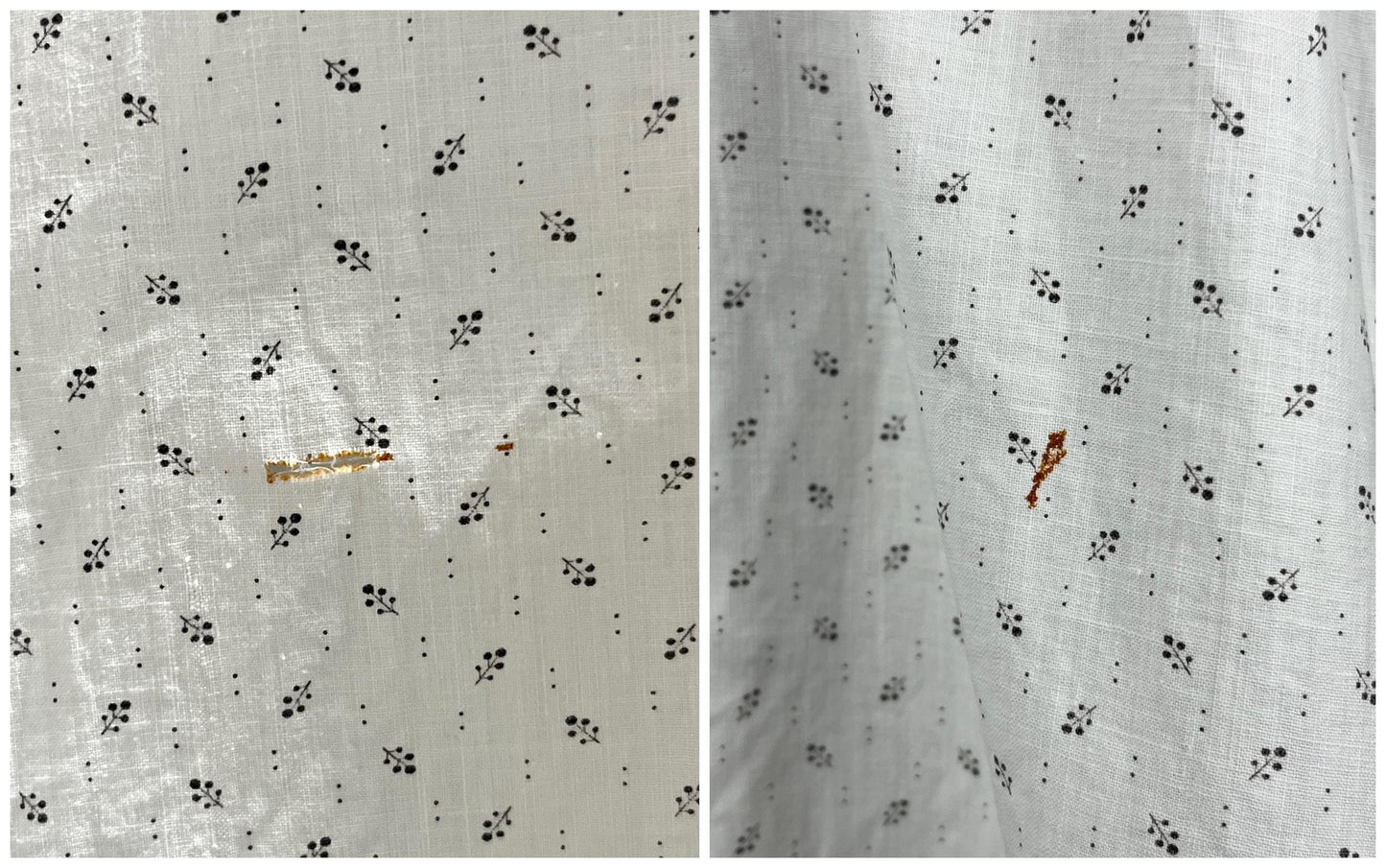 Antique White Calico Dress, 1910s Cotton Day Dress, Size Large