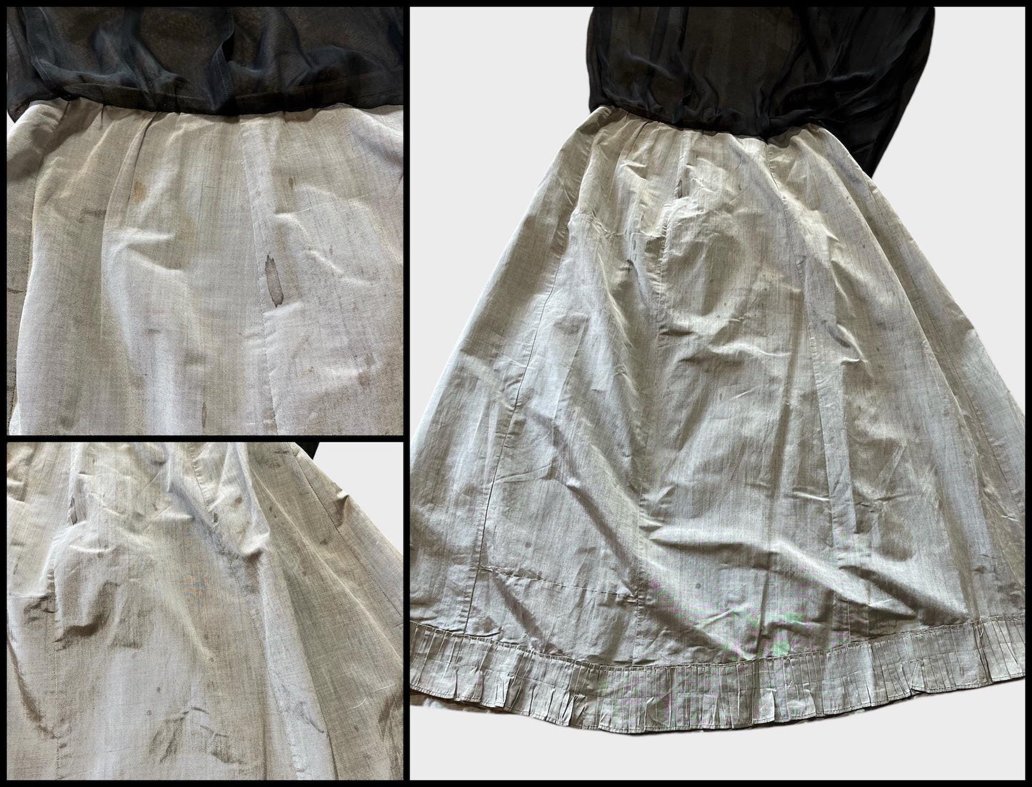 Antique 1900s–1910s Edwardian Embroidered “Spider” Costume Dress, Mrs. Lambert Costumier, M/L–L