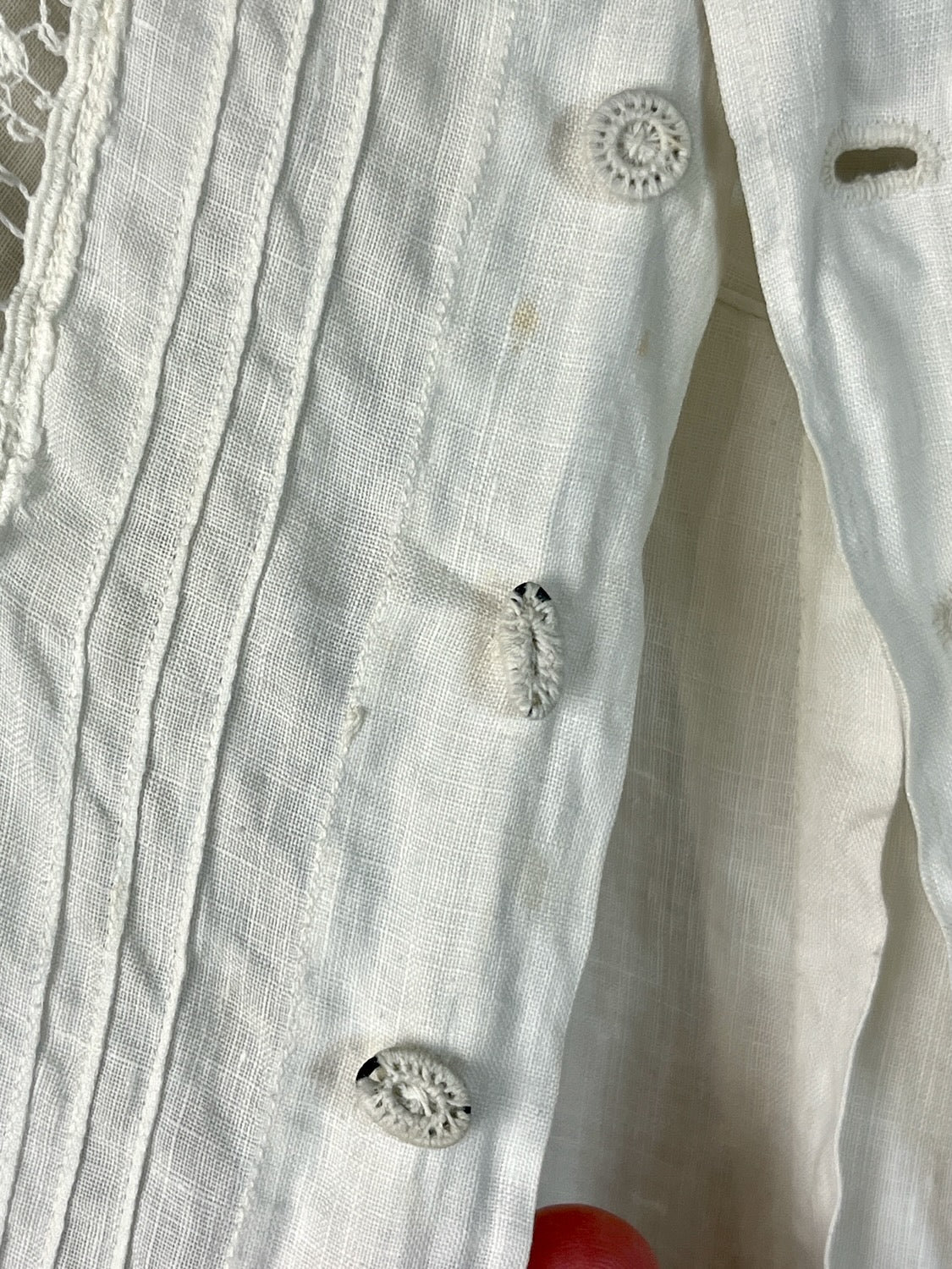 Antique Edwardian Gibson Girl Whitework Cotton Linen Dress Set with Lace and Embroidery