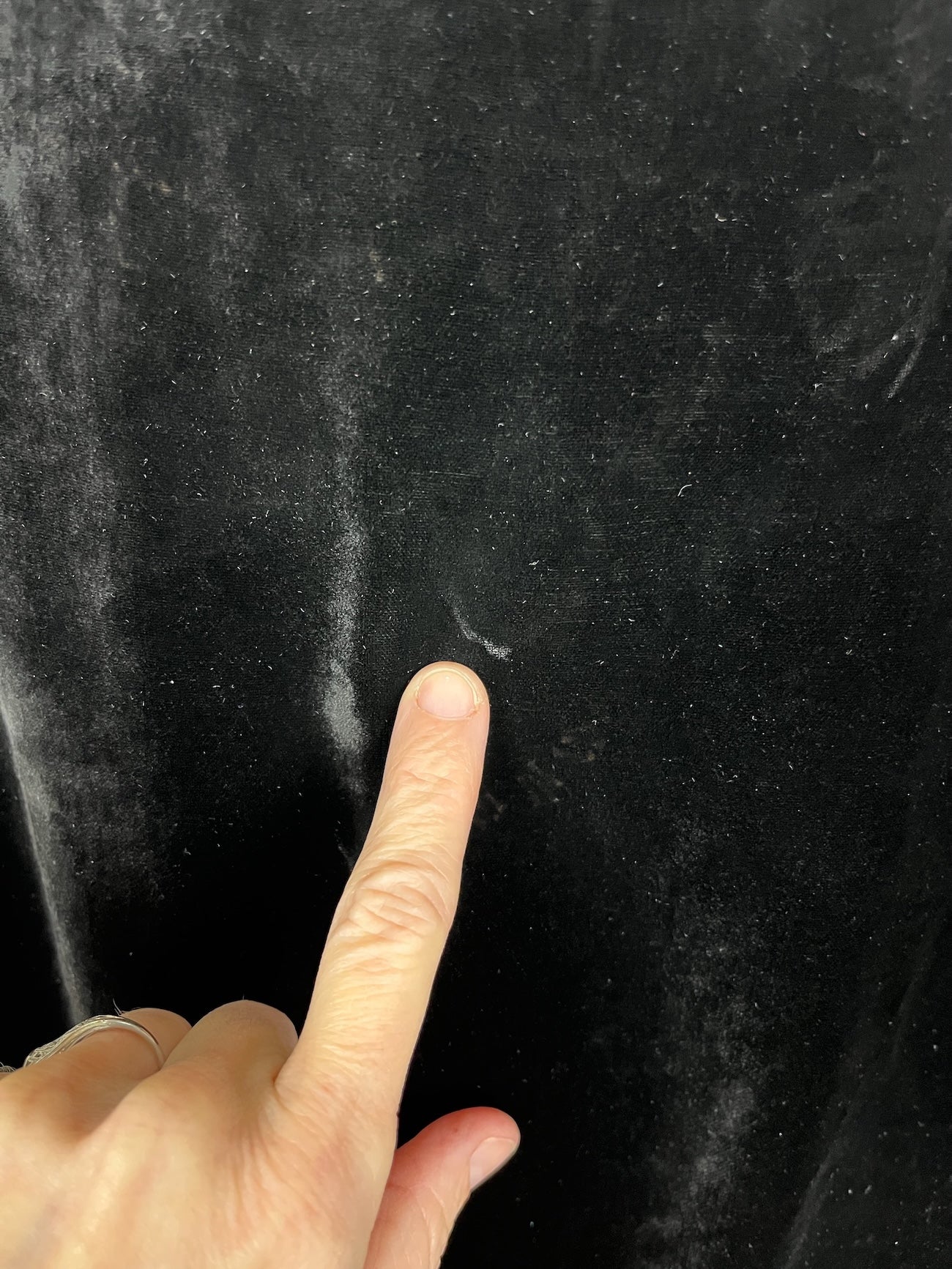 Exceptional Antique 1920s Black Velvet Dress with Silver Beadwork & Geometric Motifs, M - L