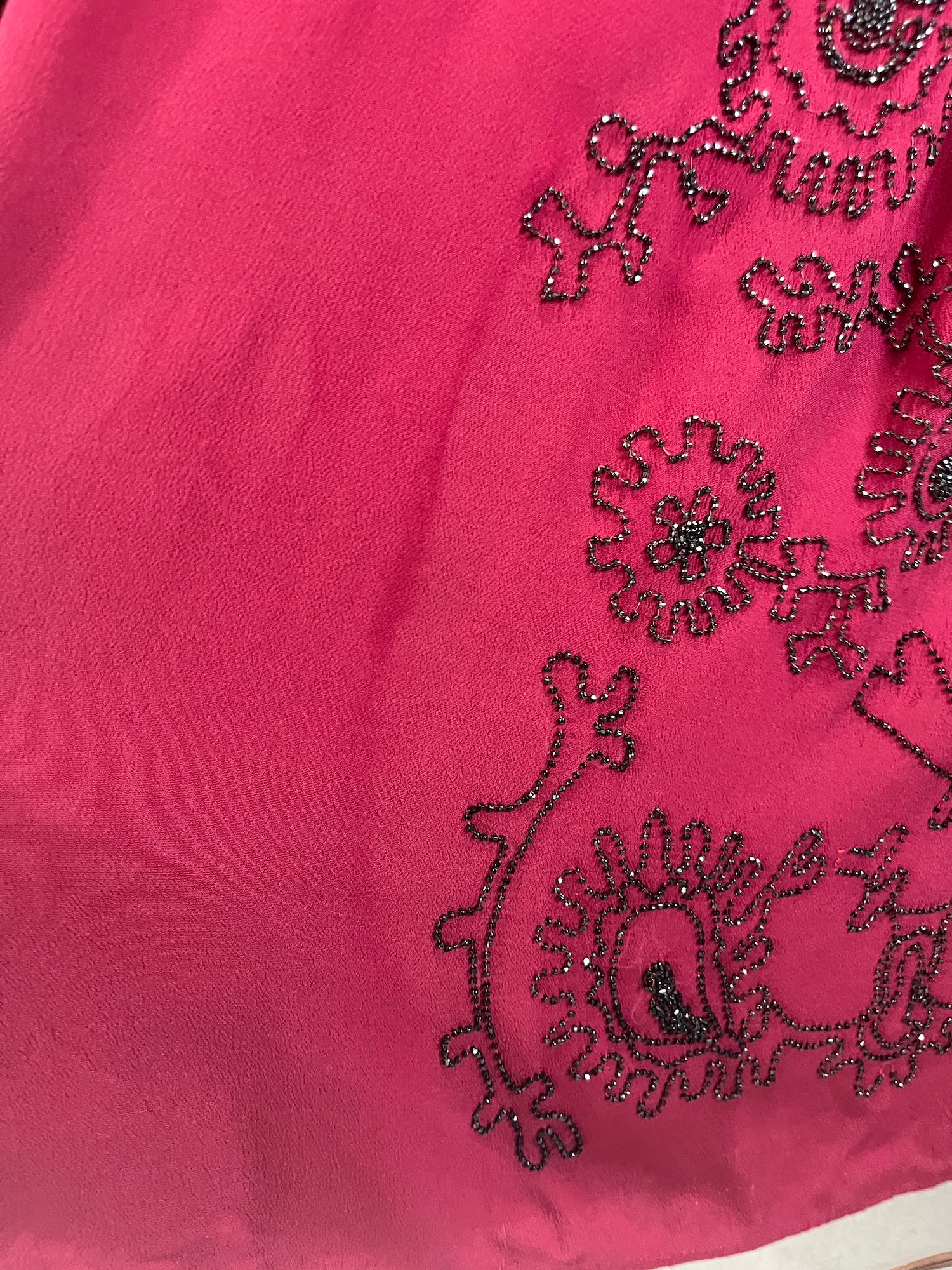 close-up of darker saturation near skirt hem