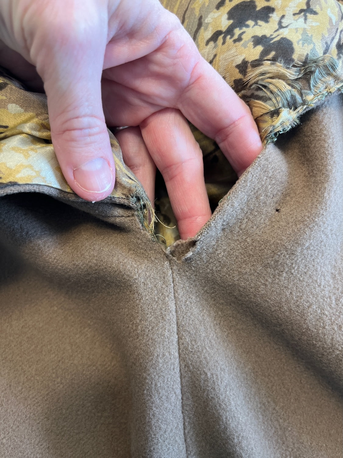 close-up of other underarm area - could use a couple hand stitches