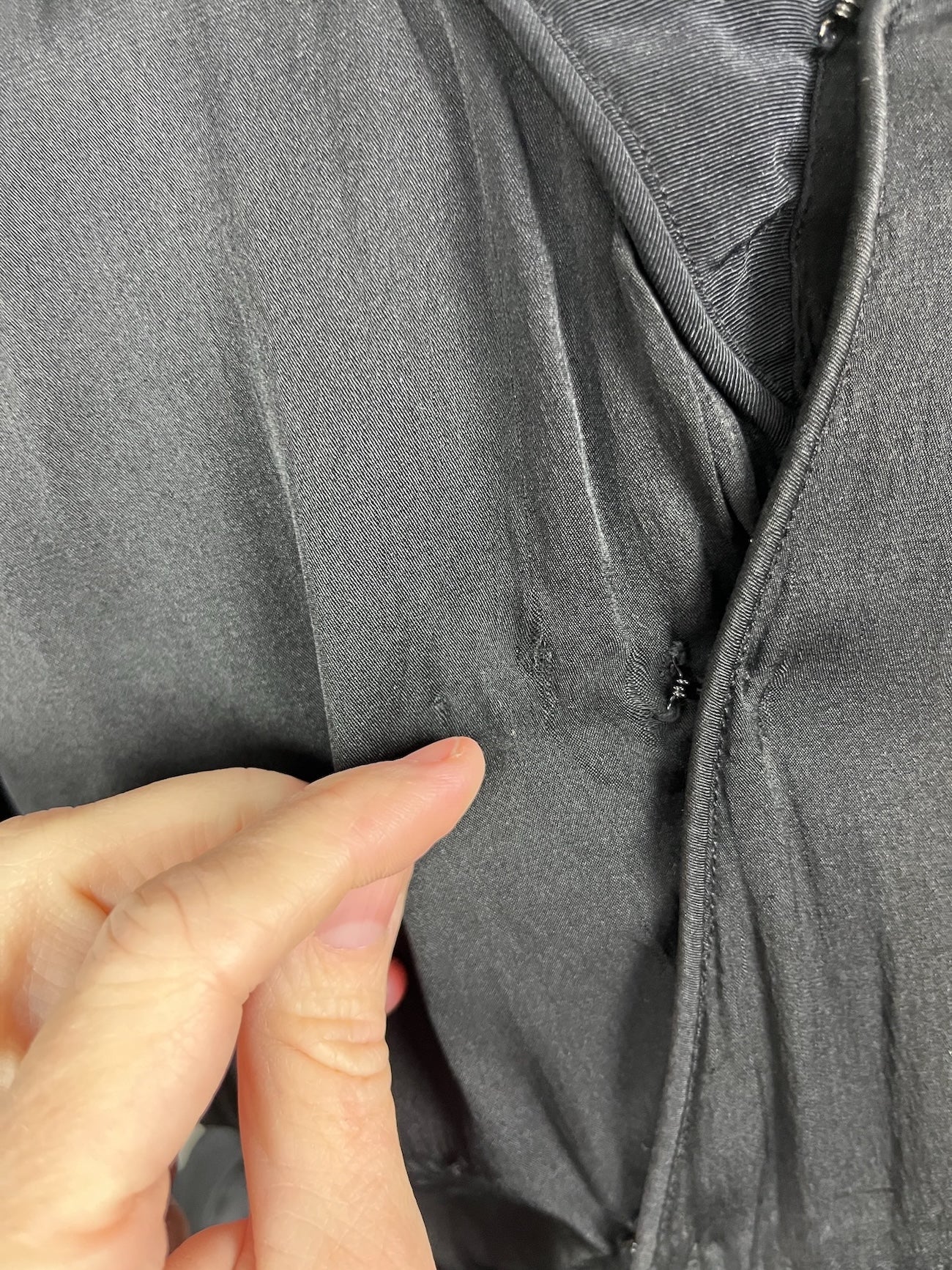 Antique Edwardian Early 1910s Black Silk Gown, Fluid Draped Skirt, Hobble-Era Influence, Small