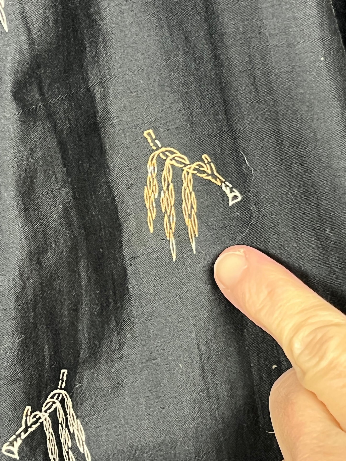 close-up of branch that has yellow tint