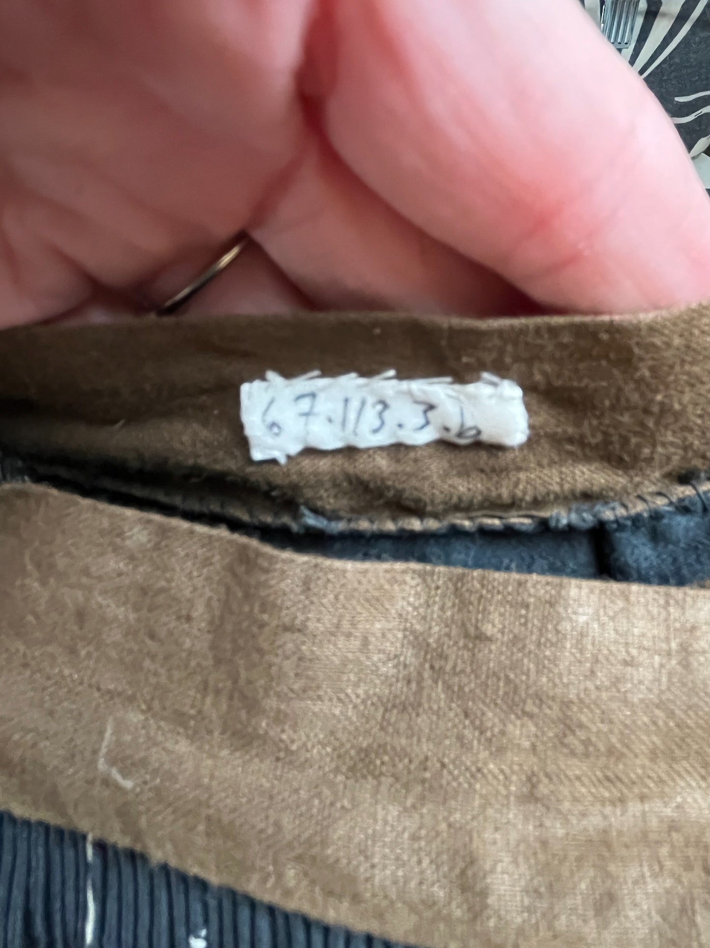 Antique 1890s Black Polished Printed Cotton Two-Piece Bodice and Skirt with Leg-of-Mutton Sleeves, Medium