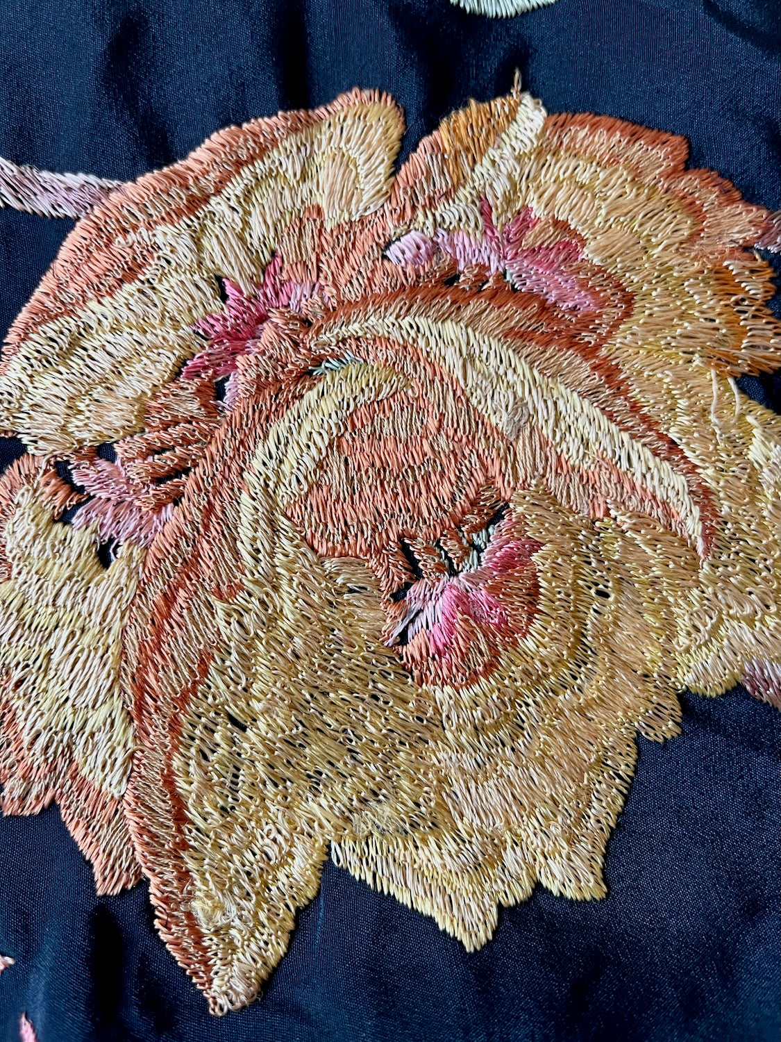 close-up of backside of embroidery