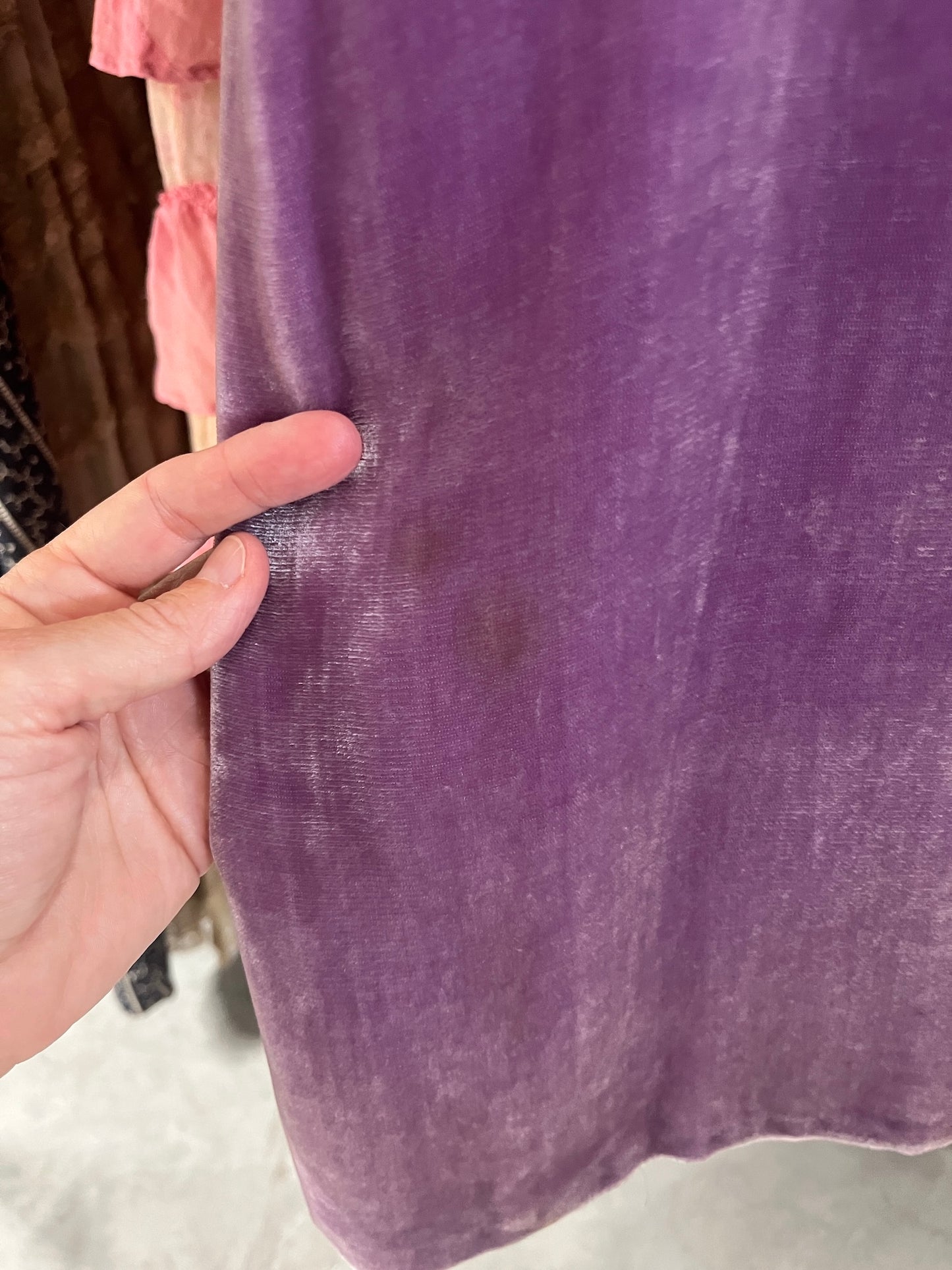 Rare Vintage Late 1920s Lavender Silk Georgette Lace Dress 3 Piece Set with Velvet Evening Coat