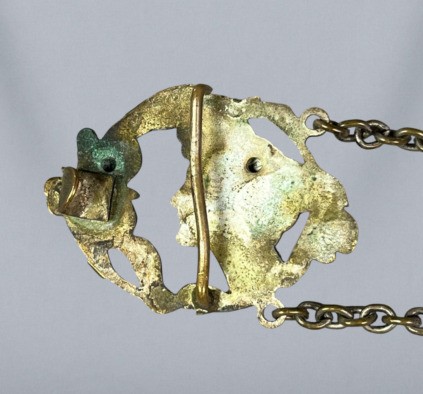 Edwardian Art Nouveau Brass Goddess Dress Belt, c. 1900–1915
