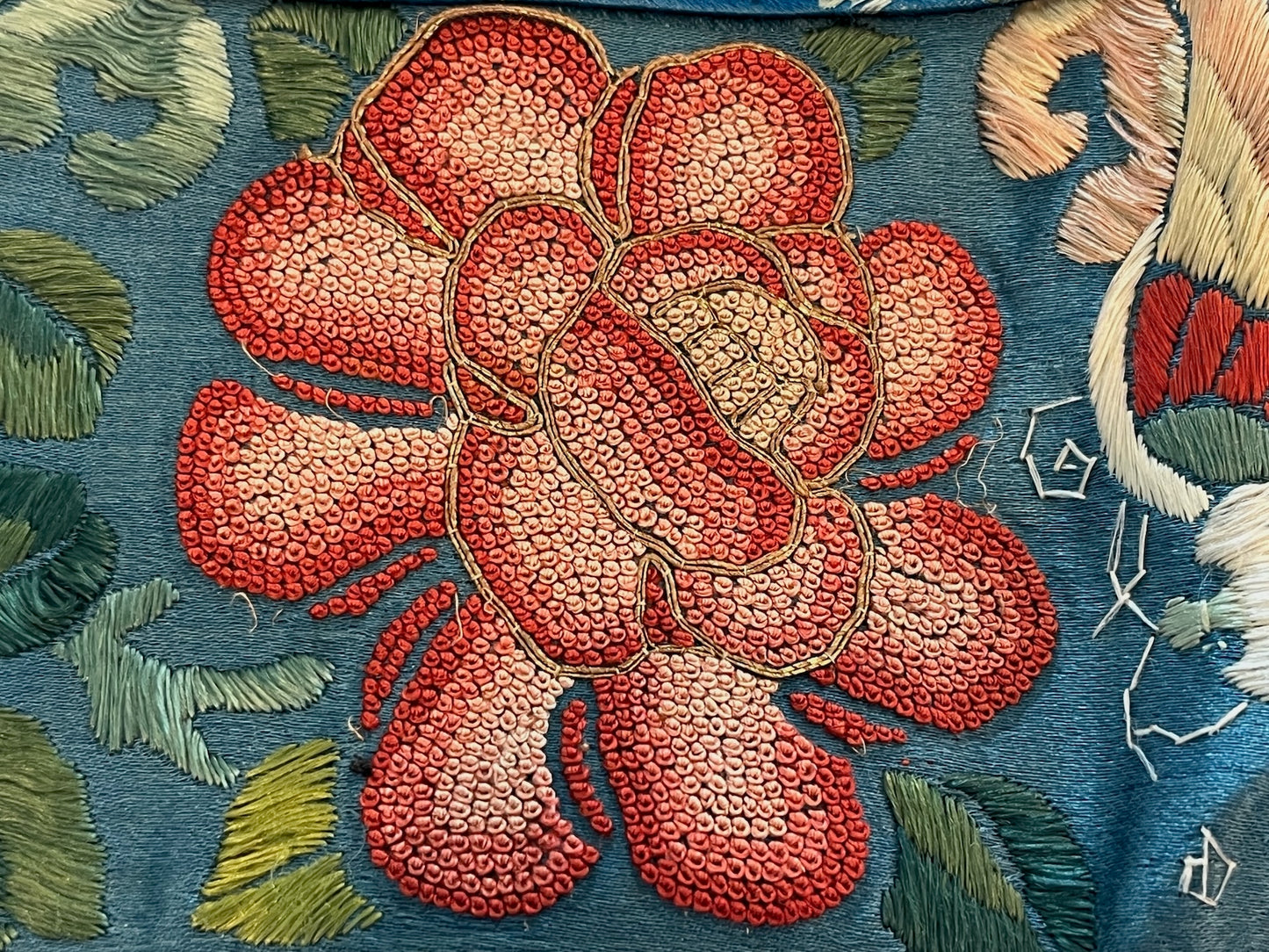 Vintage 1920s Chinese Export Hand Embroidered Silk Pajama Lounge Set, M/L - L