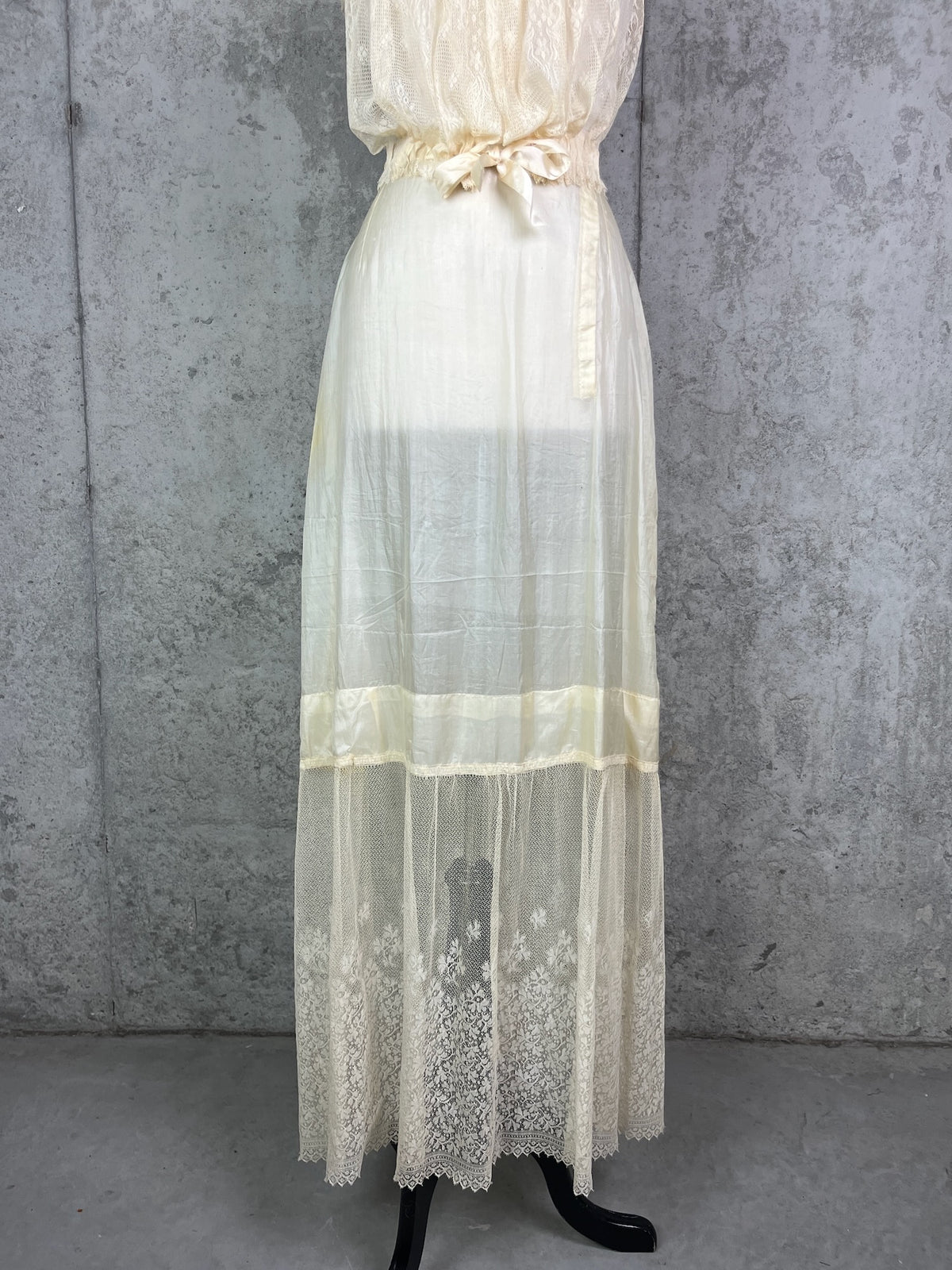 Antique 1900s 1910s Wedding Trousseau – Satin Lace Bridal Dress, Undergarments, Veil, Shoes & Accessories, Historical Heirloom