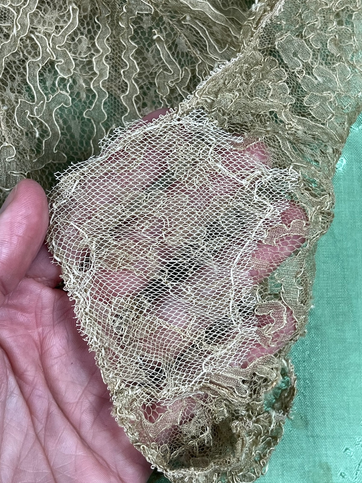 Vintage 1920s Lace Tap Pants with Ribbonwork Roses, Medium