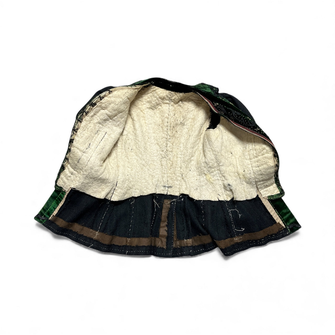 Interior view of antique jacket