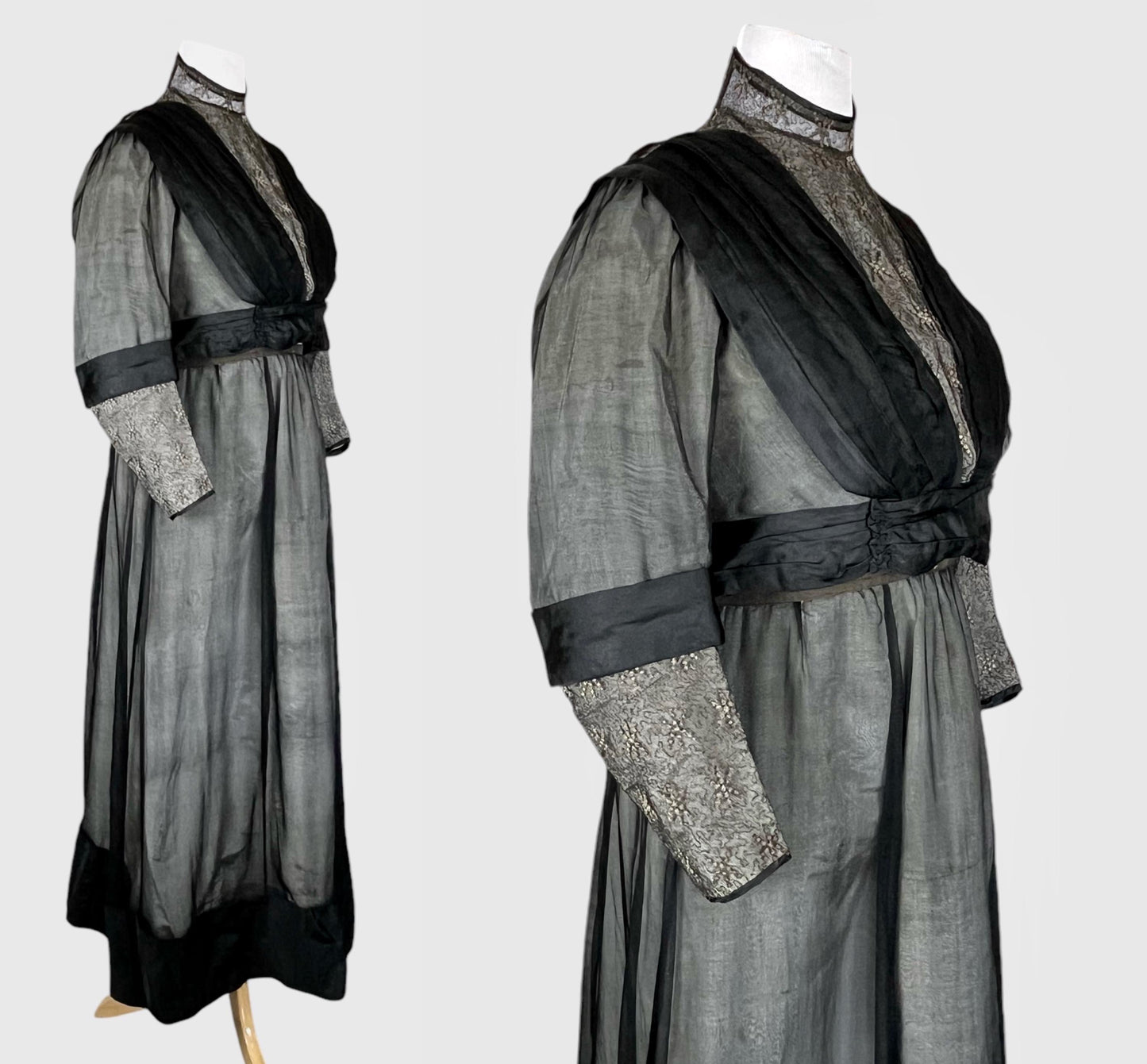 Antique 1900s–1910s Edwardian Embroidered “Spider” Costume Dress, Mrs. Lambert Costumier, M/L–L