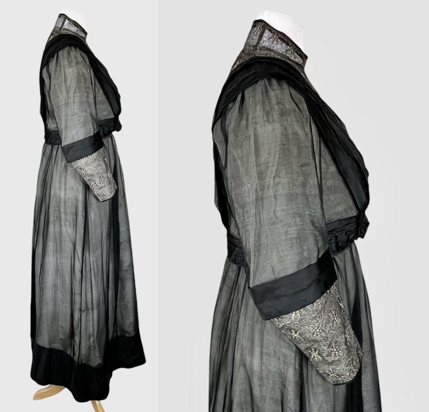 Antique 1900s–1910s Edwardian Embroidered “Spider” Costume Dress, Mrs. Lambert Costumier, M/L–L