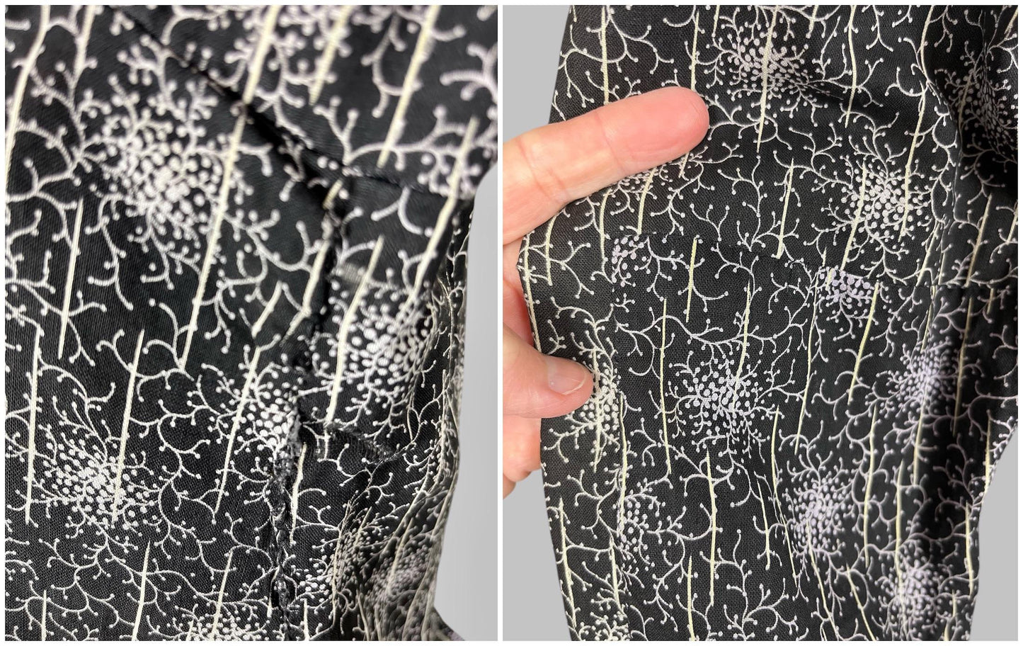 Antique 1900s Cotton Calico Pioneer Dress, Medium