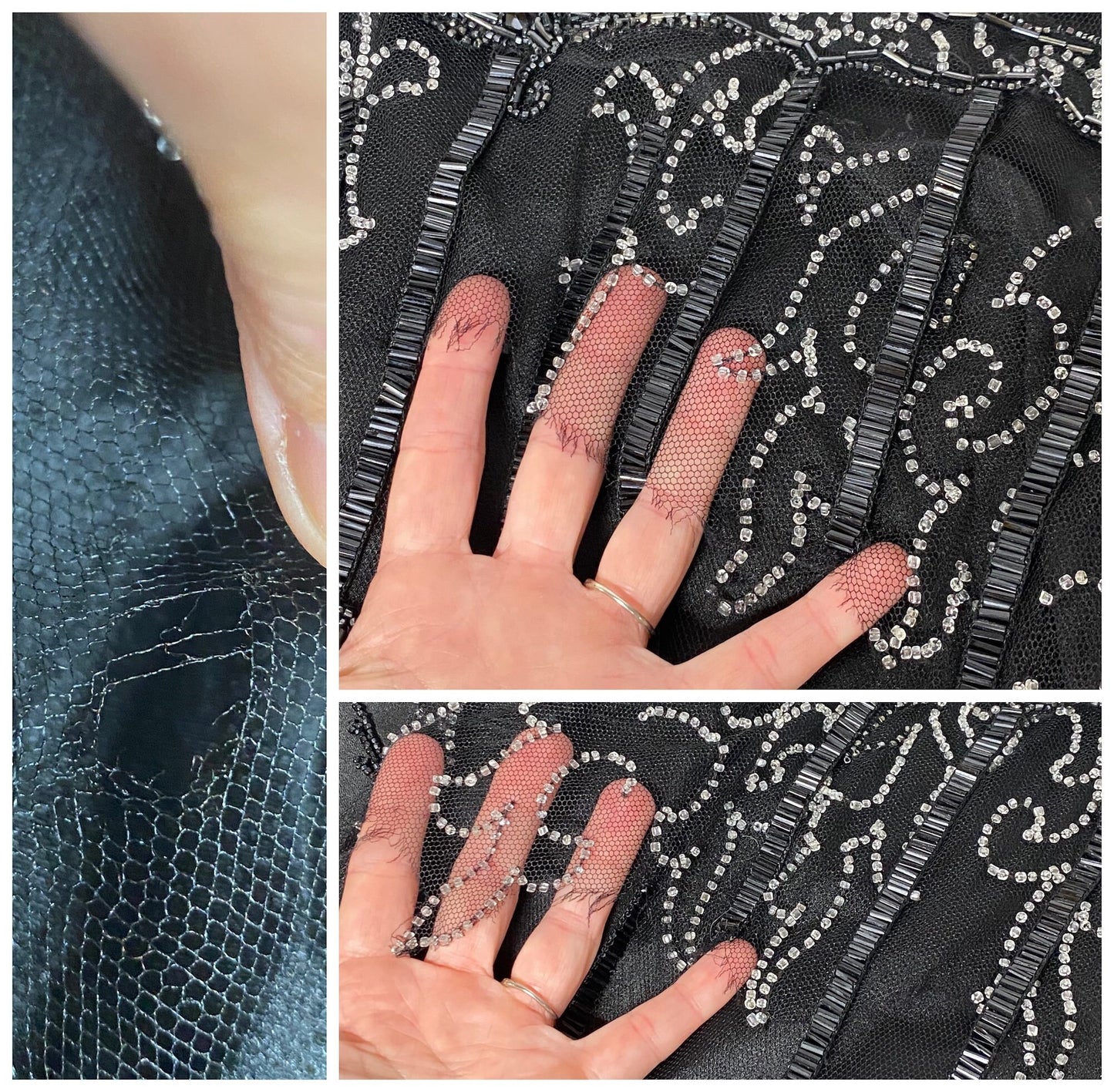 Vintage 1920s Art Deco Beaded Dress, XS–Small