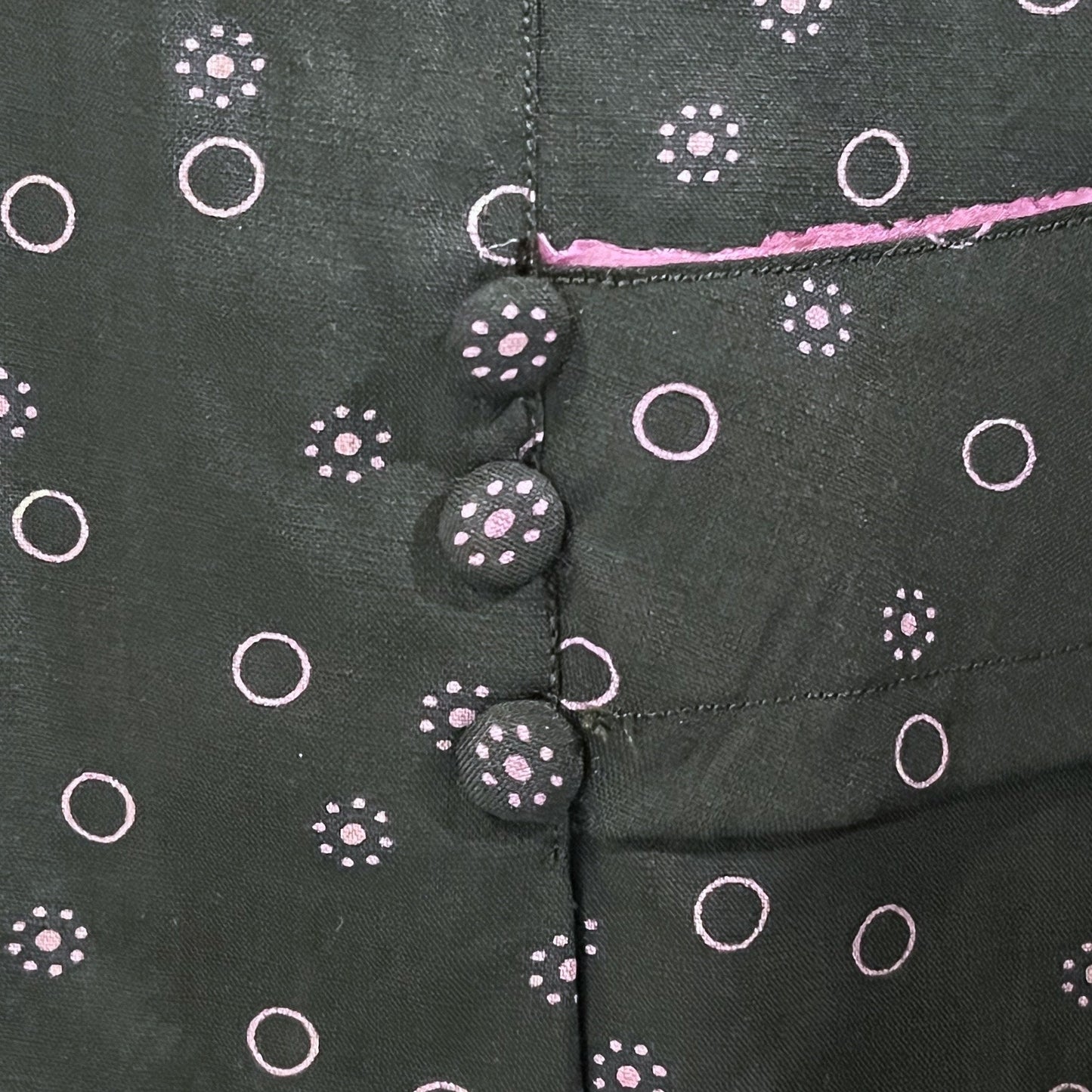 Antique Edwardian Printed Cotton Walking Skirt, 1900s–1910s, 24" Waist